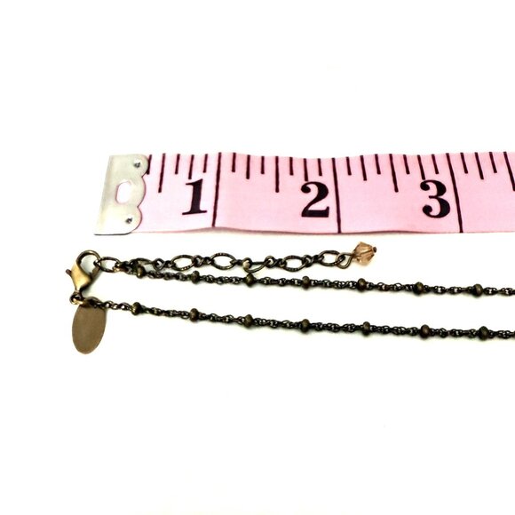 Liz Palacios SF Swarovski Crystal Antique Gold Tone Floral Necklace Brown Amber - Picture 10 of 10